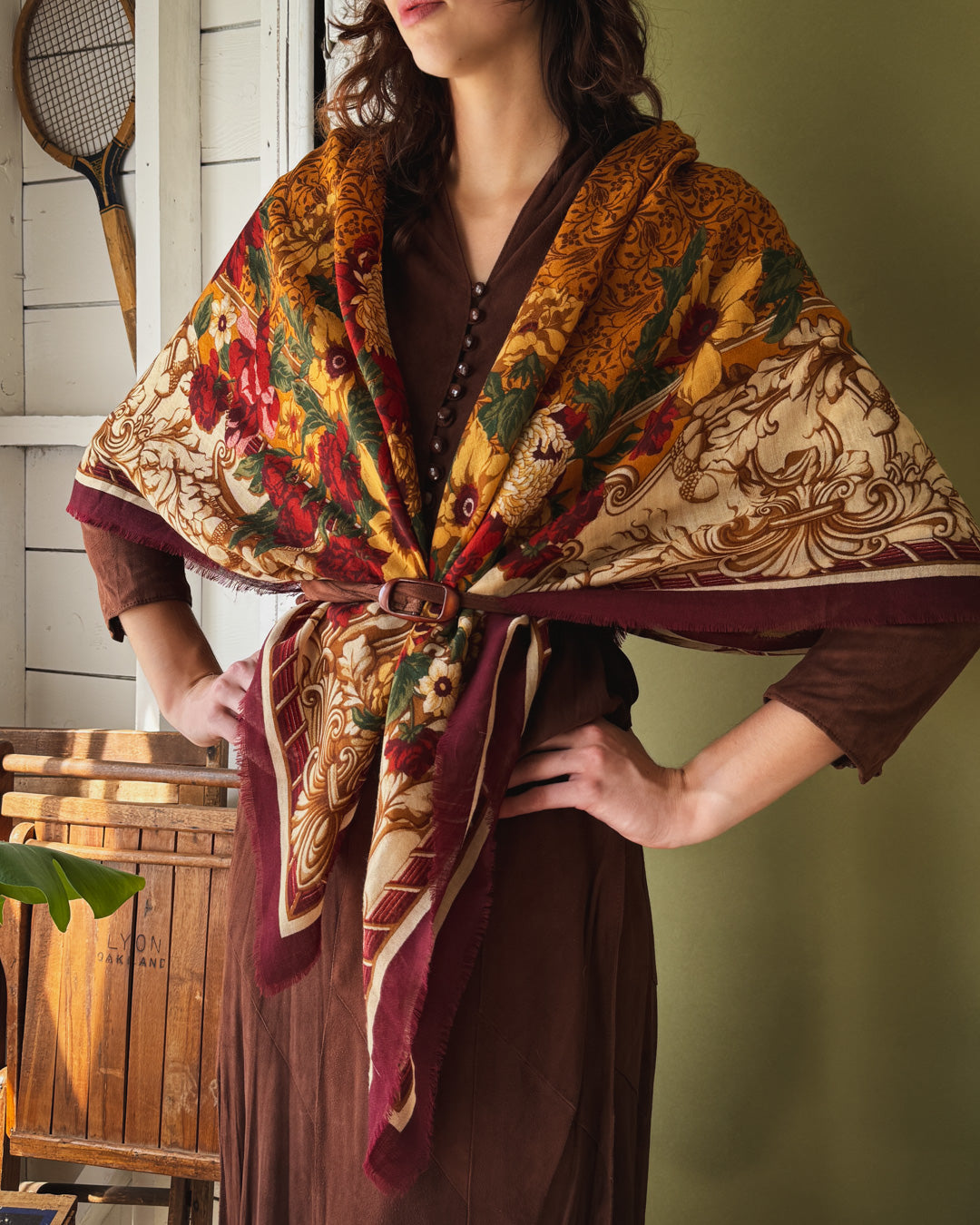 90s Wool Challis Shawl