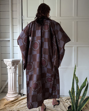 Vintage Kasuri Silk Kimono |S-L
