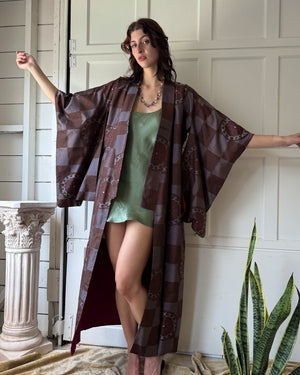 Vintage Kasuri Silk Kimono |S-L
