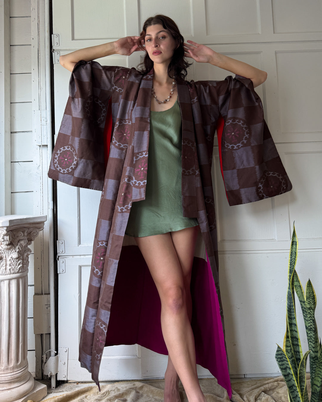 Vintage Kasuri Silk Kimono |S-L
