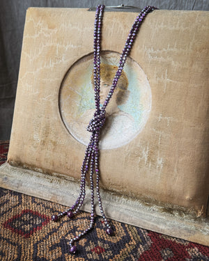 Lavender Pearl Sautoir Necklaces