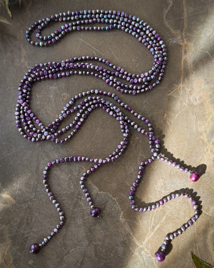 Lavender Pearl Sautoir Necklaces