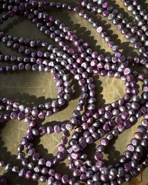 Lavender Pearl Sautoir Necklaces