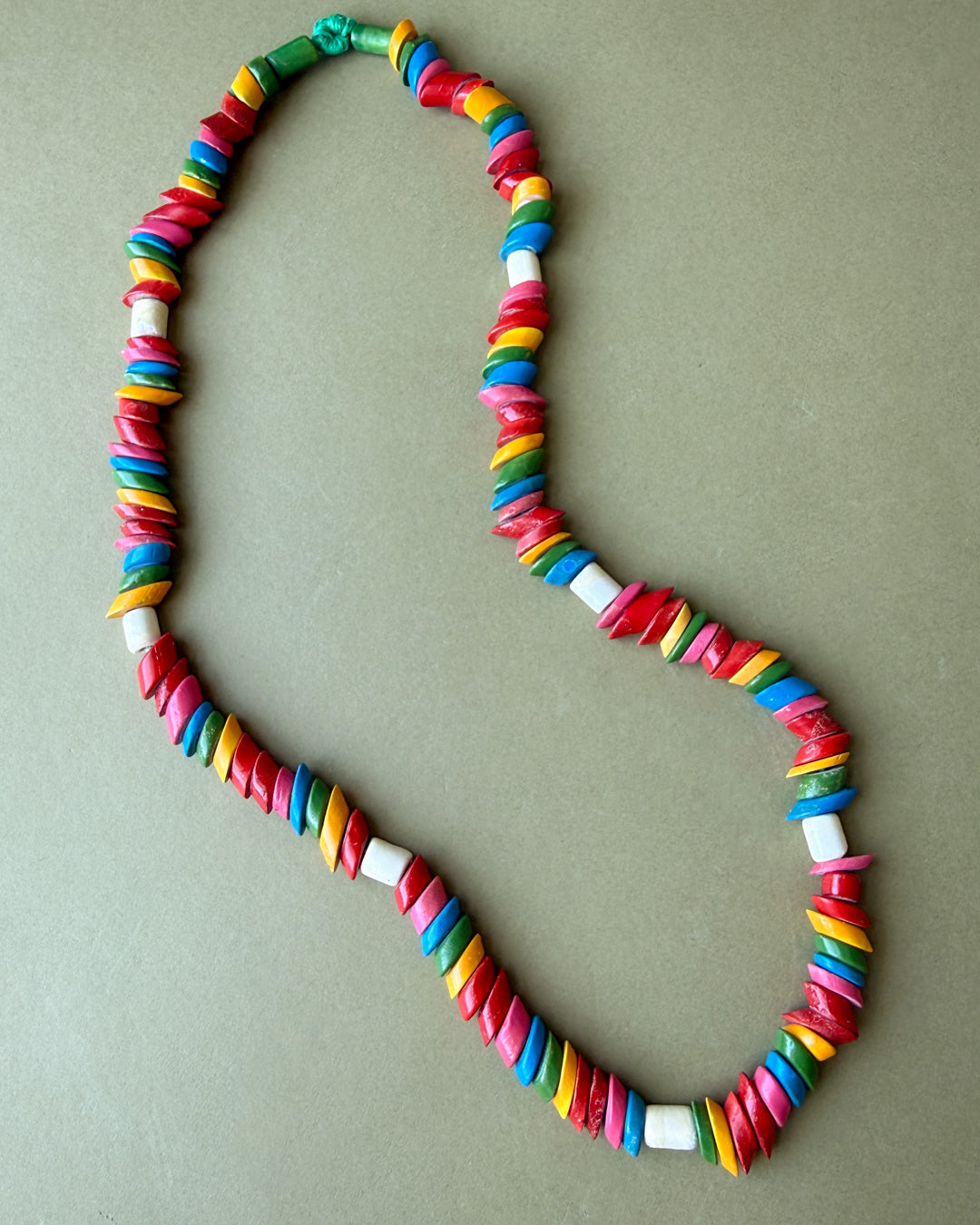 Rainbow Trade Bead Necklace
