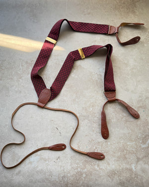 60s Burgundy Dot Suspenders