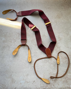 60s Burgundy Dot Suspenders