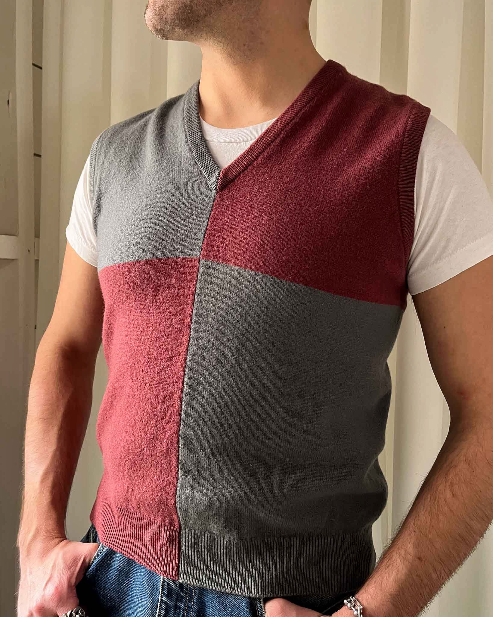 80s Colorblock Sweater Vest