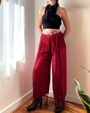 Antique Silk Piano Shawl Pants | M-L