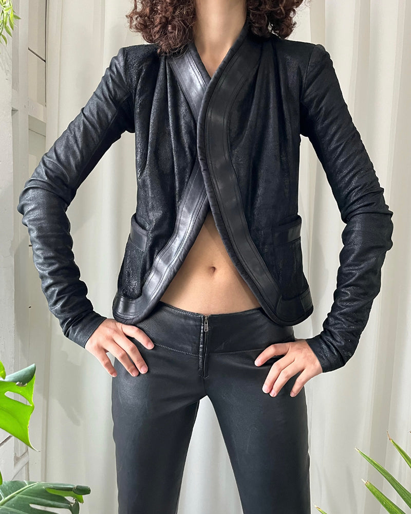 Rick Owens Leather Jacket | XS