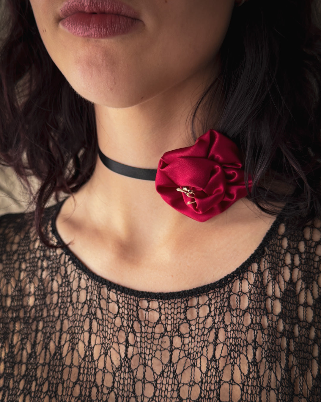 Satin Rosette Choker