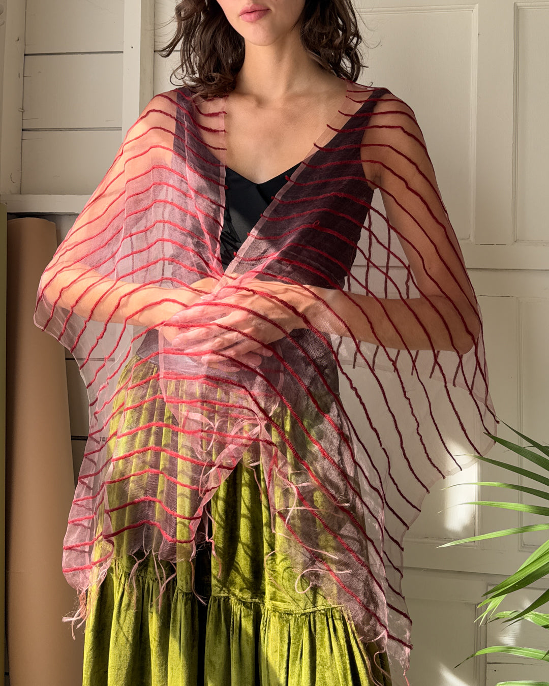 Sheer Mauve Silk Shawl