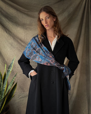 Skull Tie Dye Silk Scarf