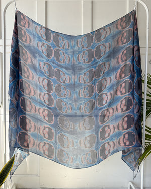 Skull Tie Dye Silk Scarf
