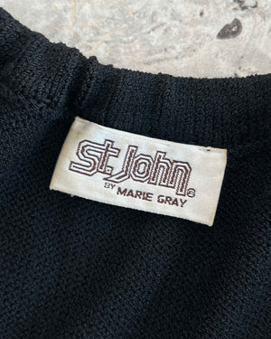 St. John 1990s Navy Blue Santana Knit Tie-Bust Mini Dress – Featherstone  Vintage