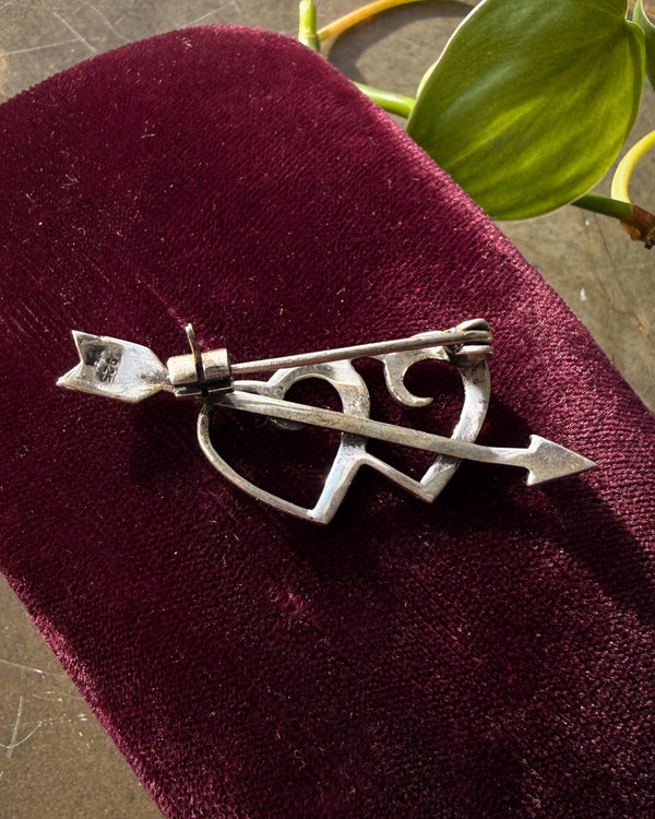 Sterling Hearts Brooch - Lucky Vintage