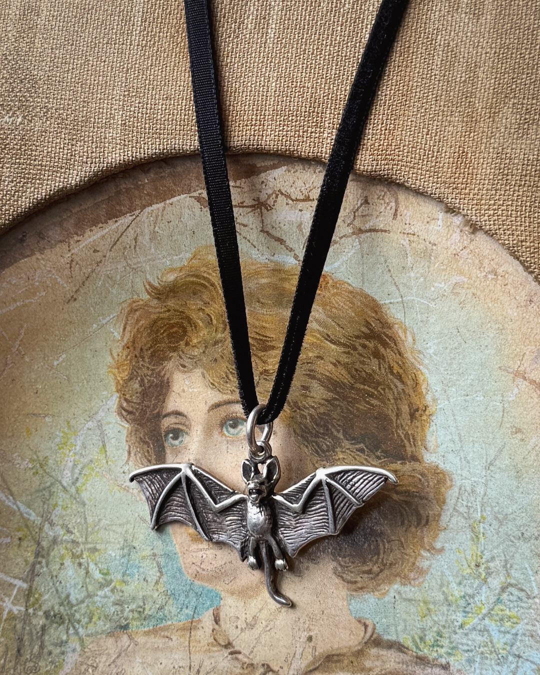 Sterling Bat Ribbon Choker