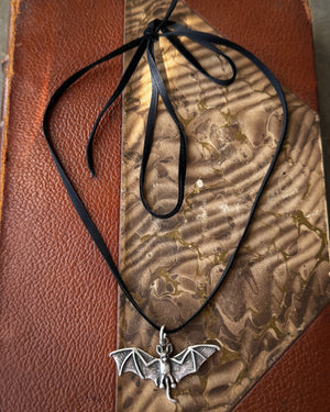 Sterling Bat Ribbon Choker