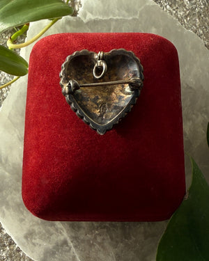 Sterling Pavé Crystal Heart Brooch