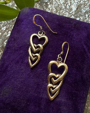 Sterling Interlocking Heart Earrings