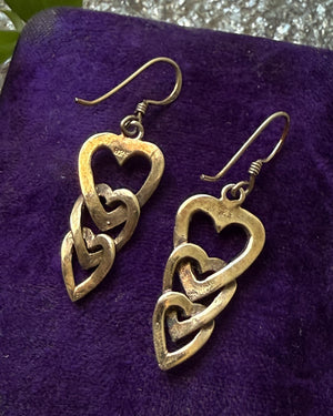 Sterling Interlocking Heart Earrings