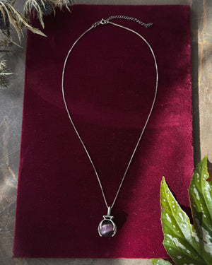Sterling Cat's Eye Orb Necklace