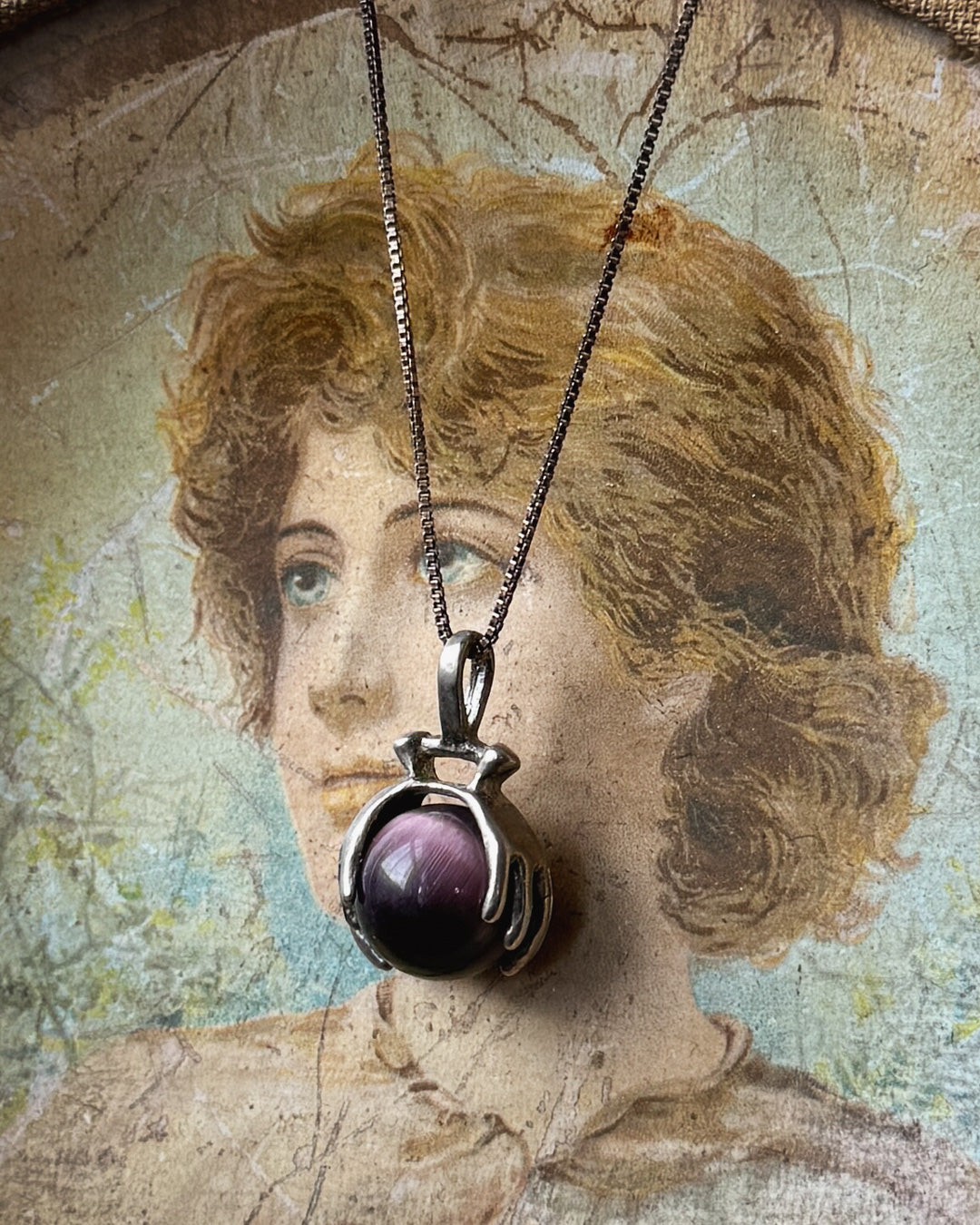 Sterling Cat's Eye Orb Necklace
