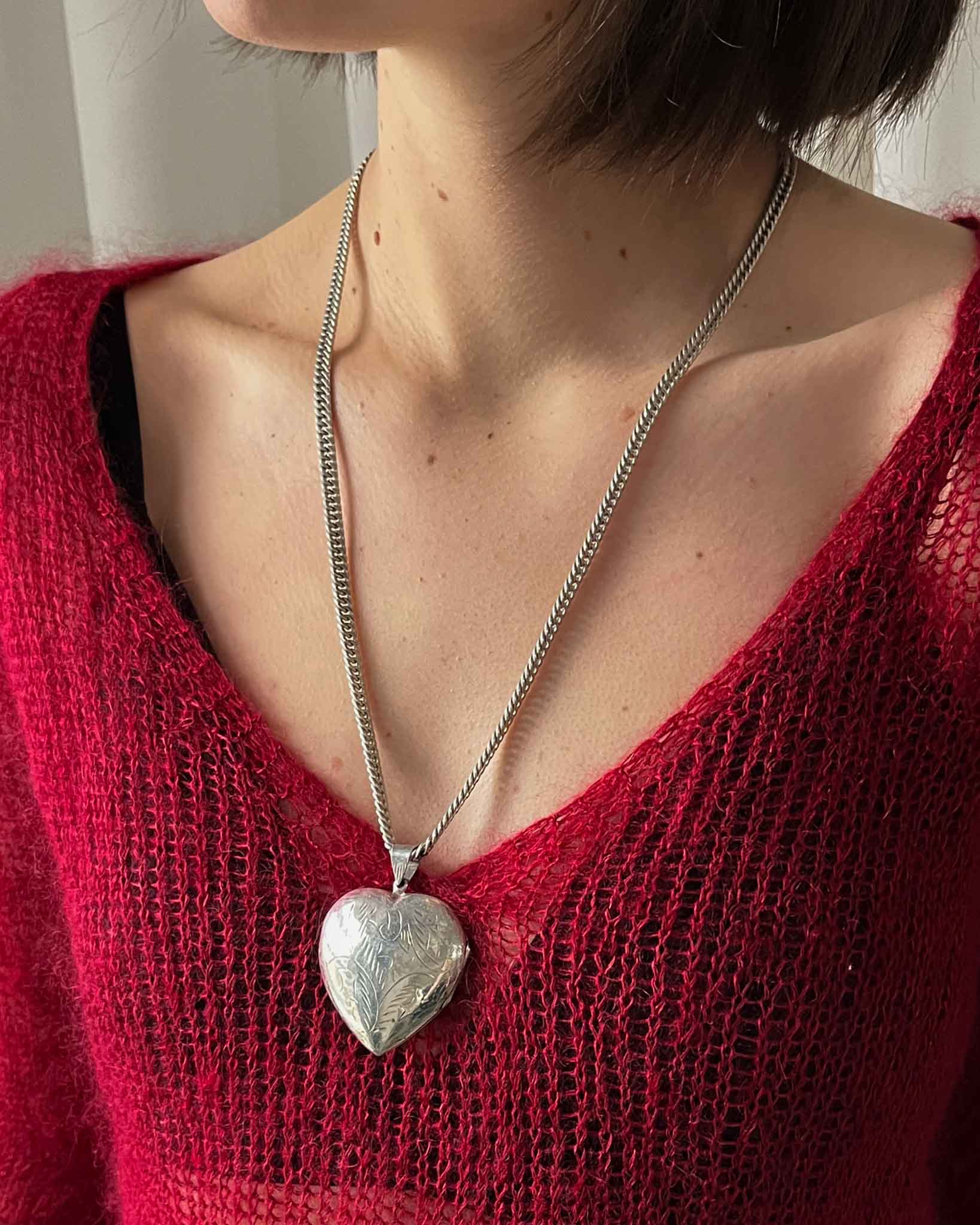 Sterling Silver Large Heart Locket Necklace | Lily Charmed | Wolf & Badger
