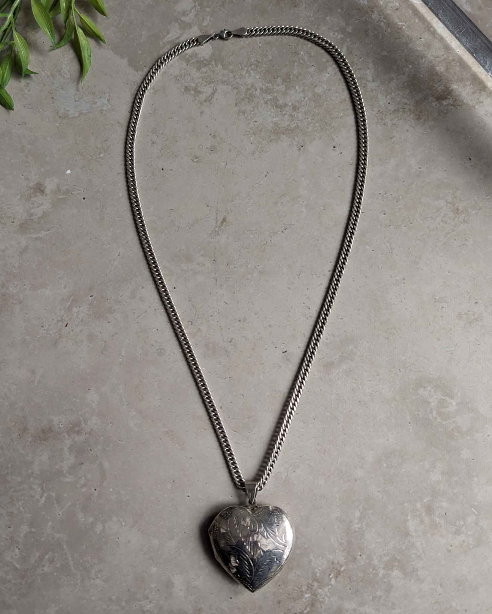 Victorian Style Sterling Silver Heart Locket Box Pendant - Small - HP-242