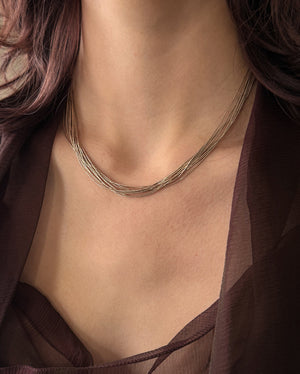 Liquid Silver Multi-Strand Necklace