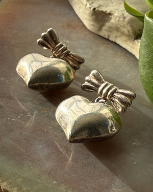 Sterling Puffy Heart Earrings