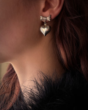 Sterling Puffy Heart Earrings