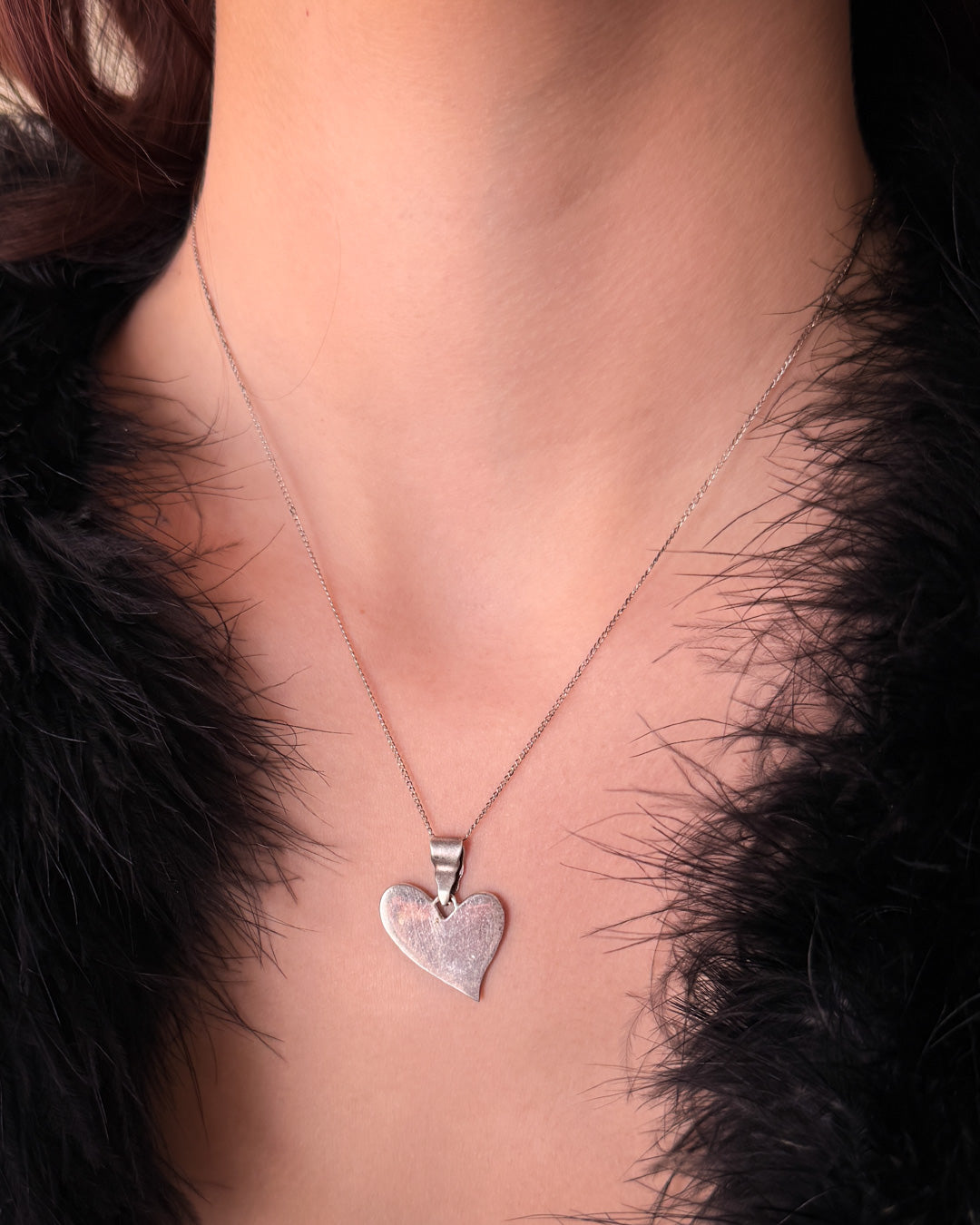 Stylized Sterling Heart Necklace