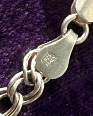 90s Sterling Violin & Heart Charm Bracelet