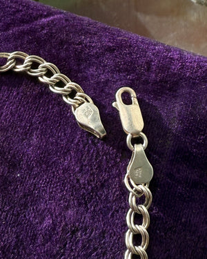 90s Sterling Violin & Heart Charm Bracelet