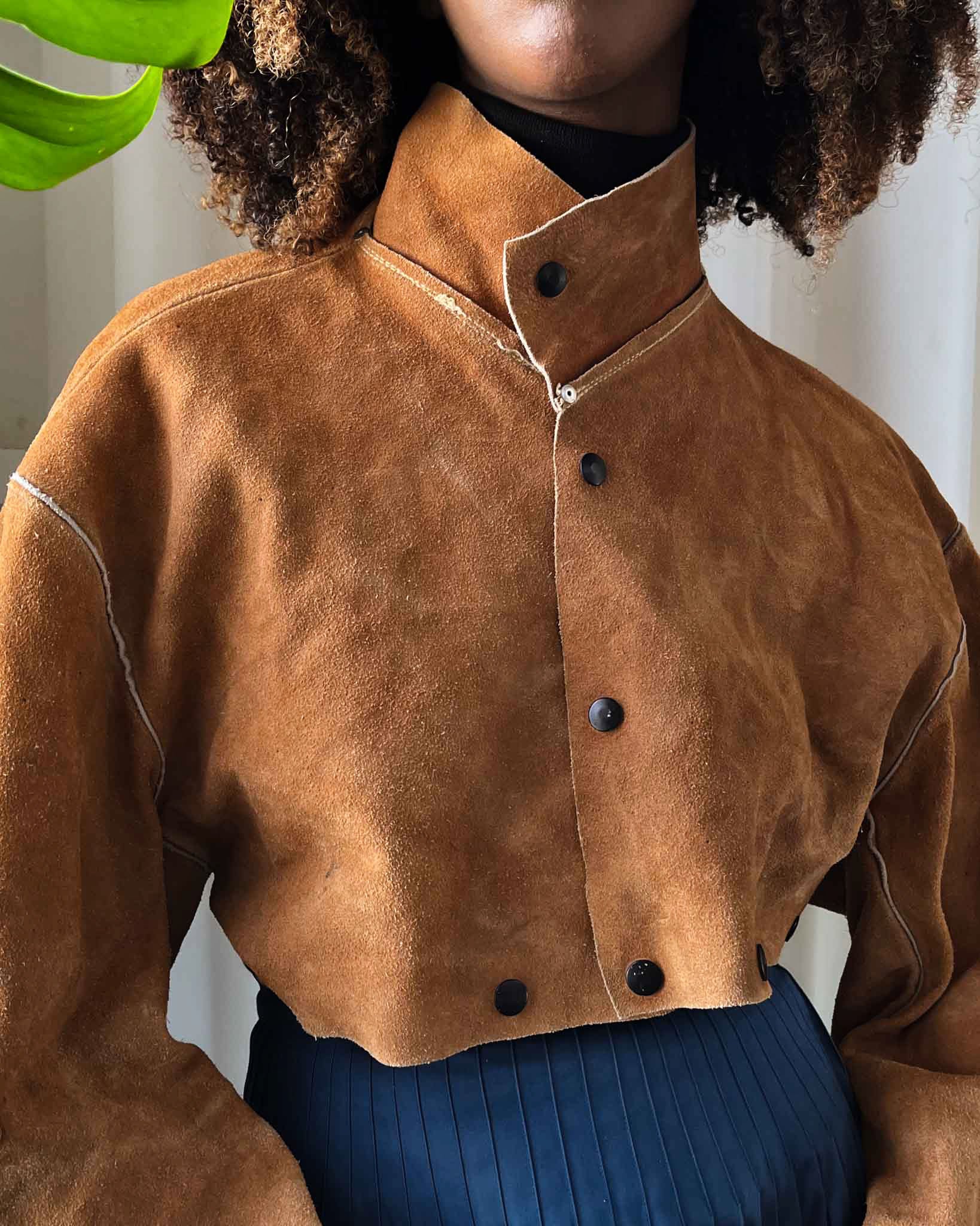 Cropped Suede Jacket | S-XL