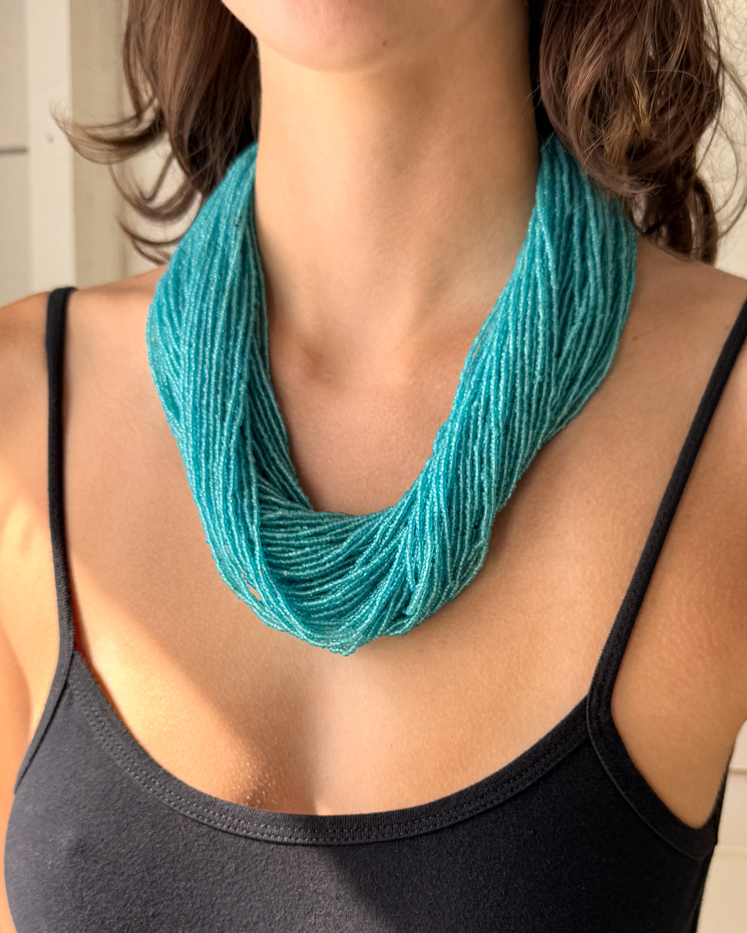 Antique Turquoise Konyak Naga Necklace