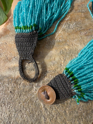 Antique Turquoise Konyak Naga Necklace