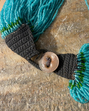 Antique Turquoise Konyak Naga Necklace