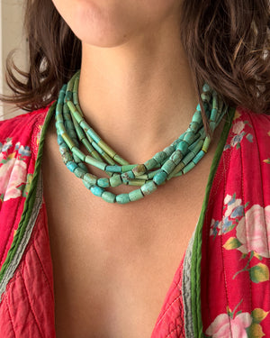 Natural Turquoise Beaded Necklace