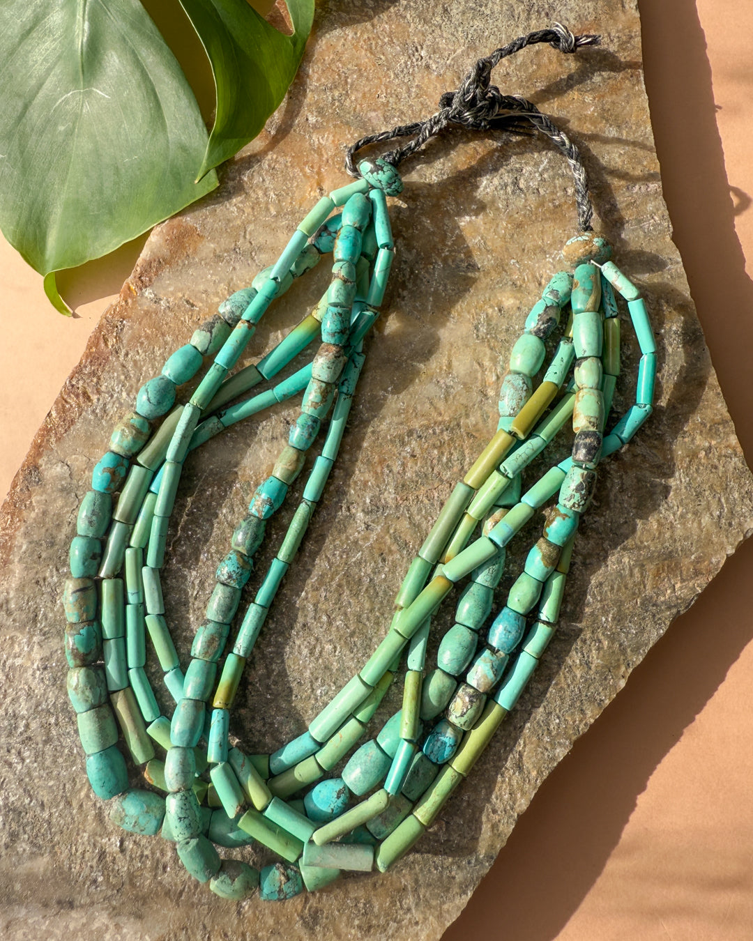 Natural Turquoise Beaded Necklace