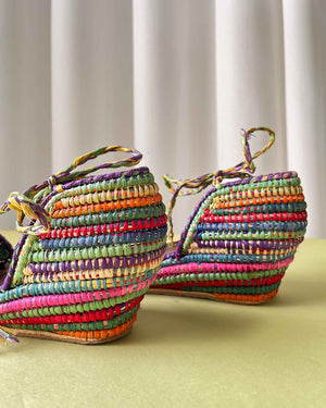 50s Woven Rainbow Shoes | 6