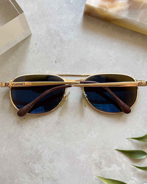 70s Vuarnet Gold Aviator Sunglasses