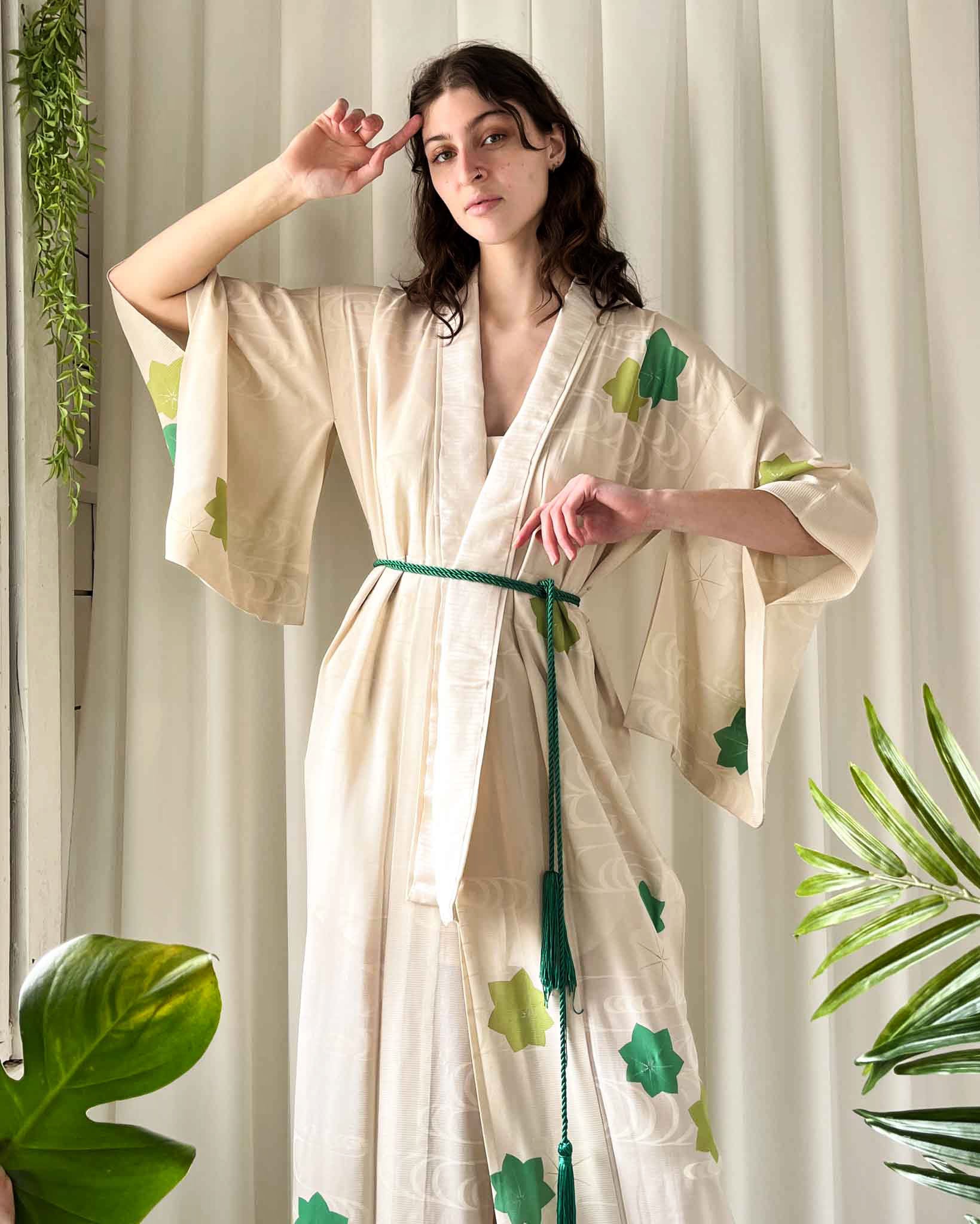 70s Semi Sheer Silk Summer Kimono