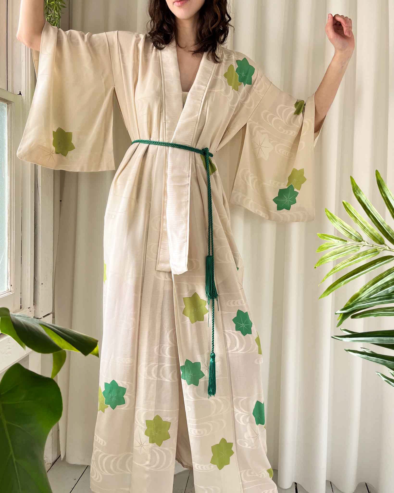70s Semi Sheer Silk Summer Kimono