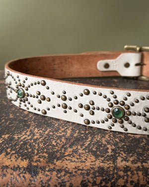 90s Rhinestone Studded Leather Belt