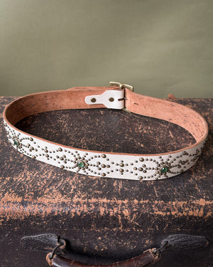90s Rhinestone Studded Leather Belt
