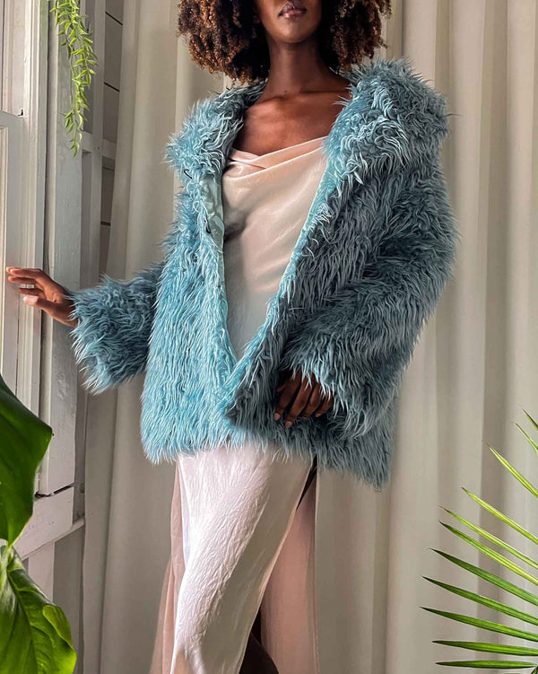 00s Shaggy Faux Fur Jacket | M-L