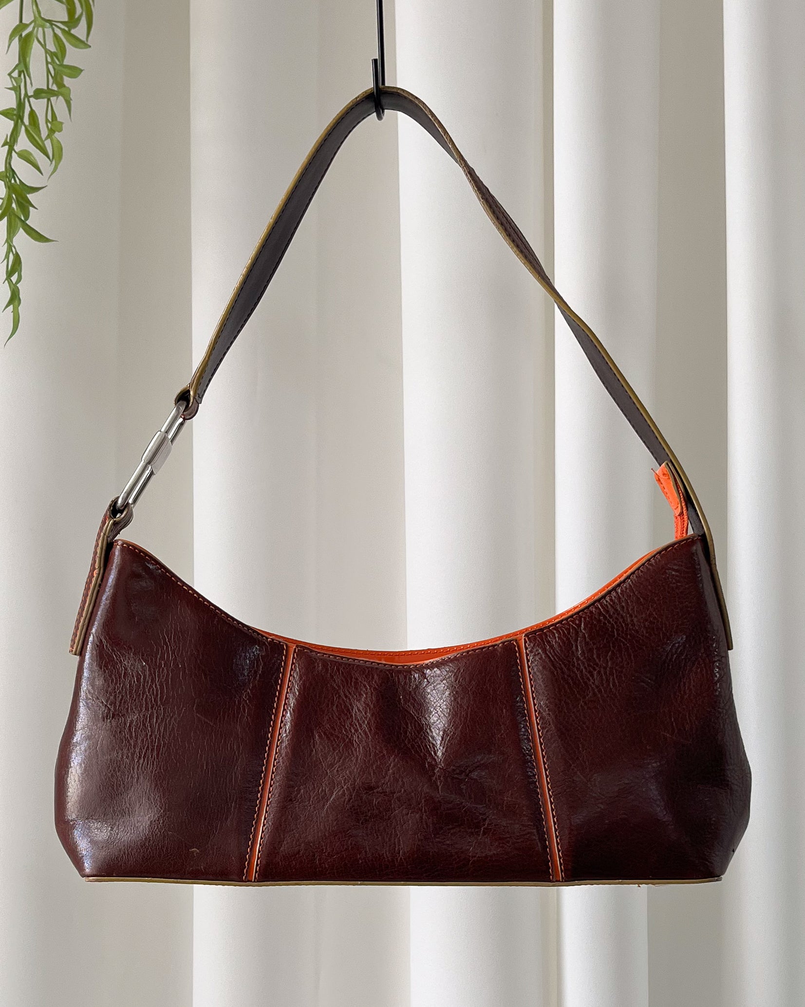 Vintage Y2k Style Patent Leather Shoulder Bag