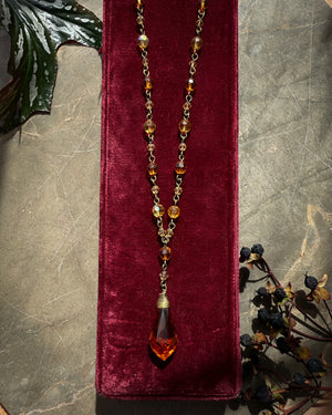 90s Amber Glass Beaded Necklace