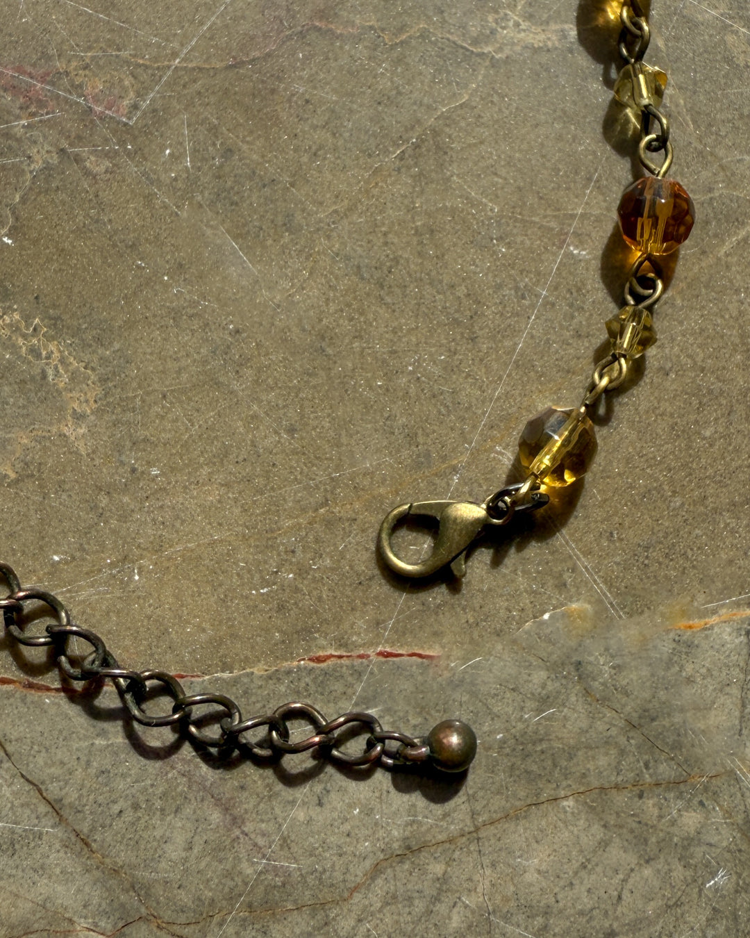 90s Amber Glass Beaded Necklace